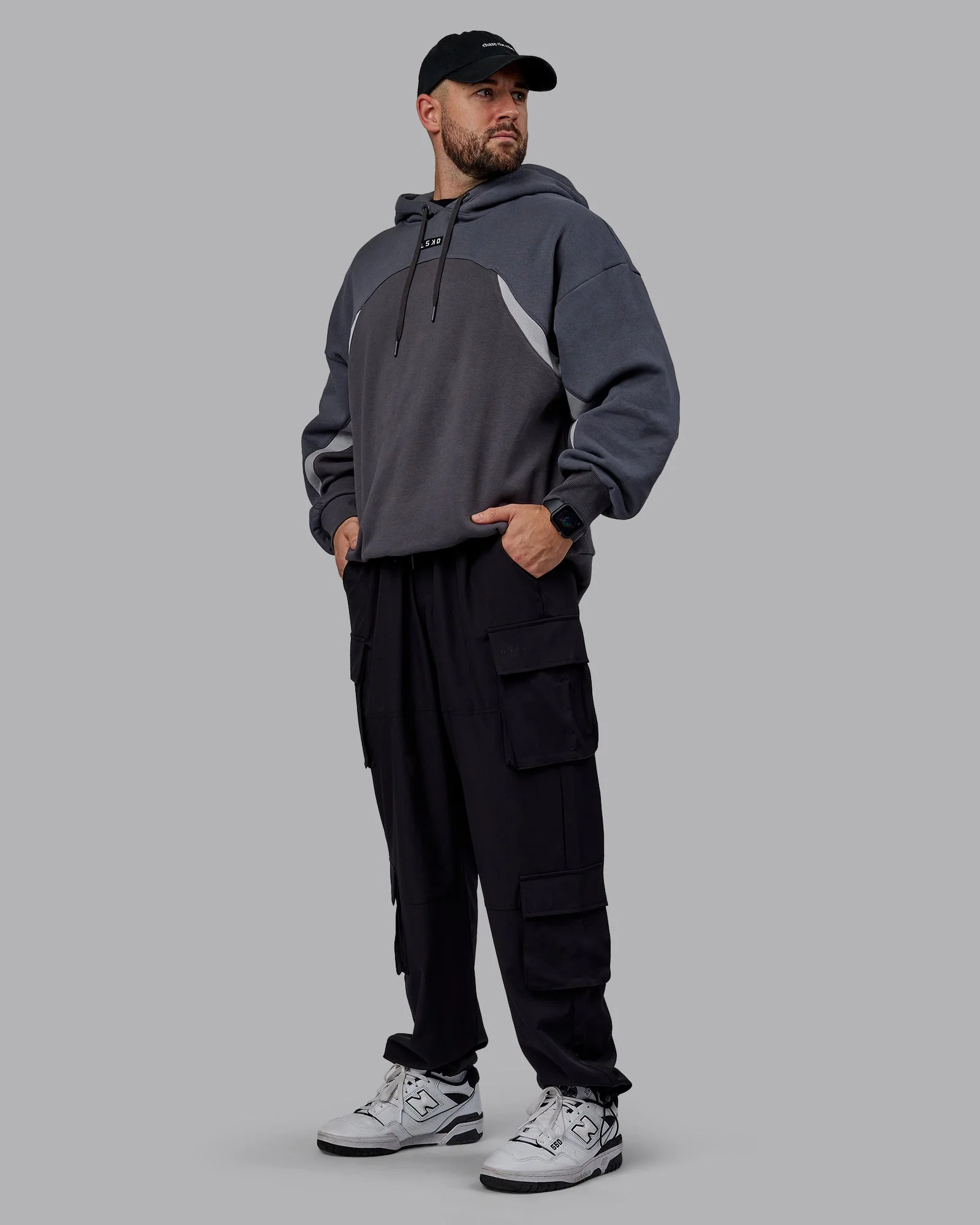 Y2K Concept Panel Hoodie - Asphalt-Turbulance - Image 9
