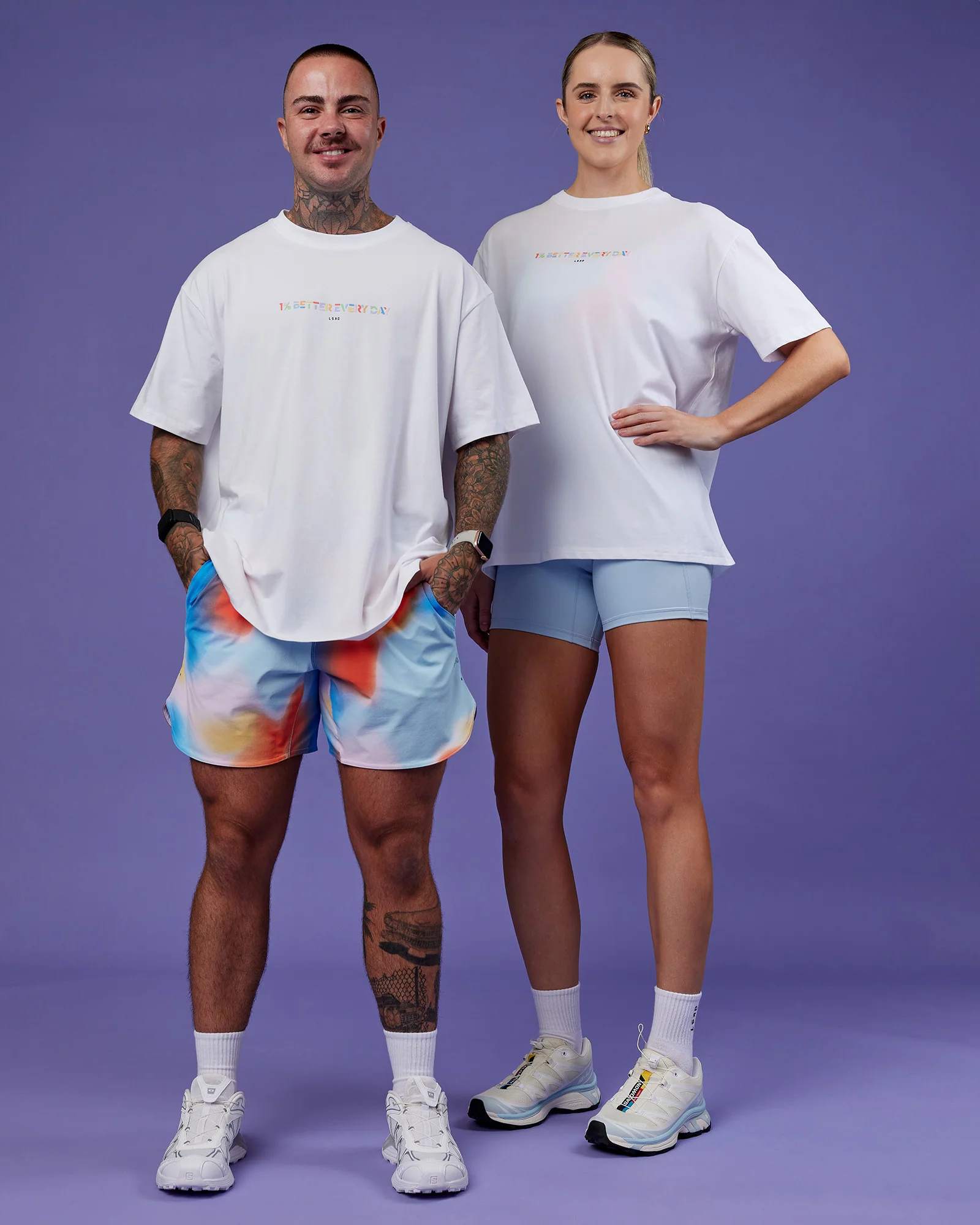 Unity Go-To FLXCotton Tee - White-Rainbow - Image 2