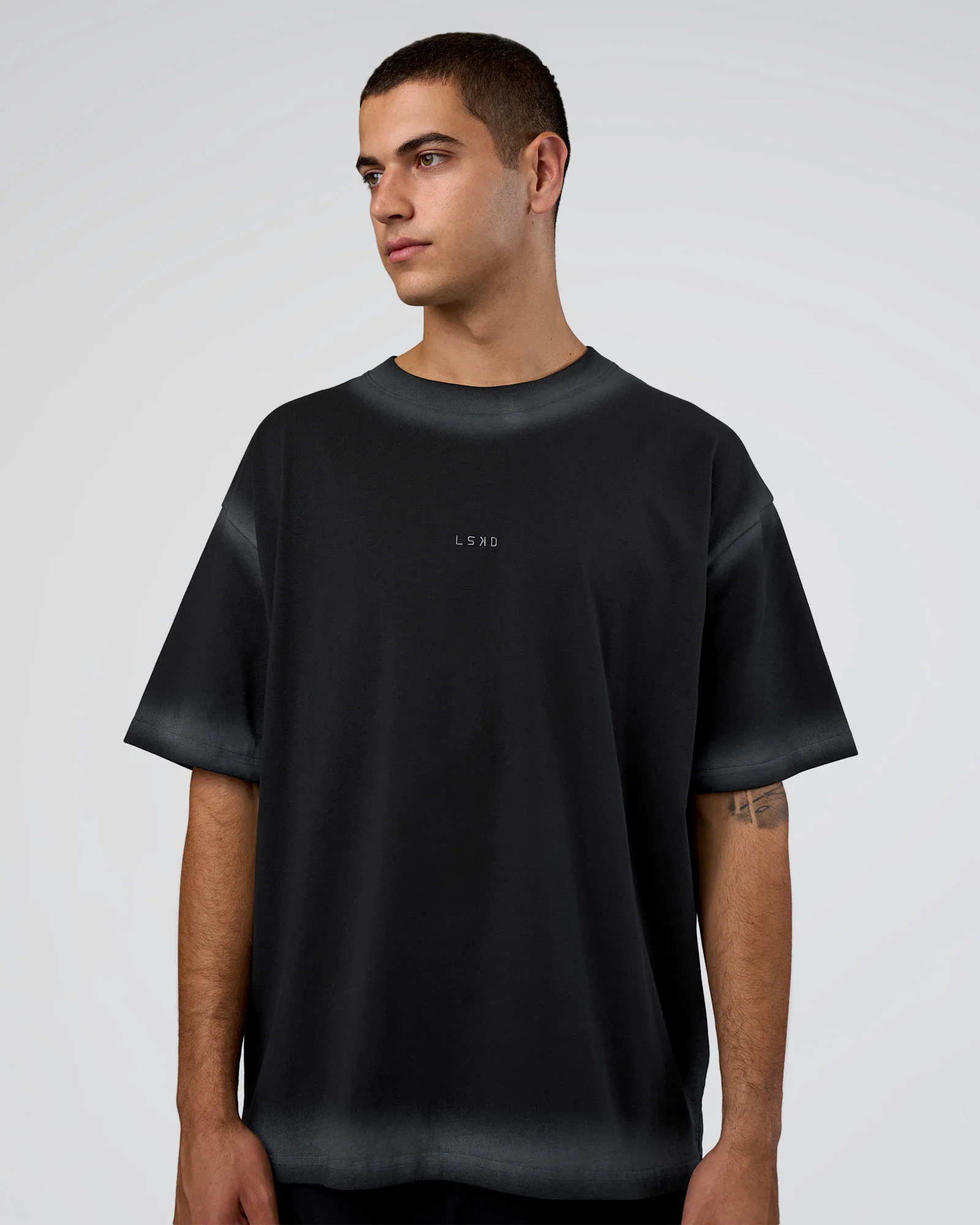 Urban Blur Heavyweight Unisex Oversized Tee - Black-Dark Storm