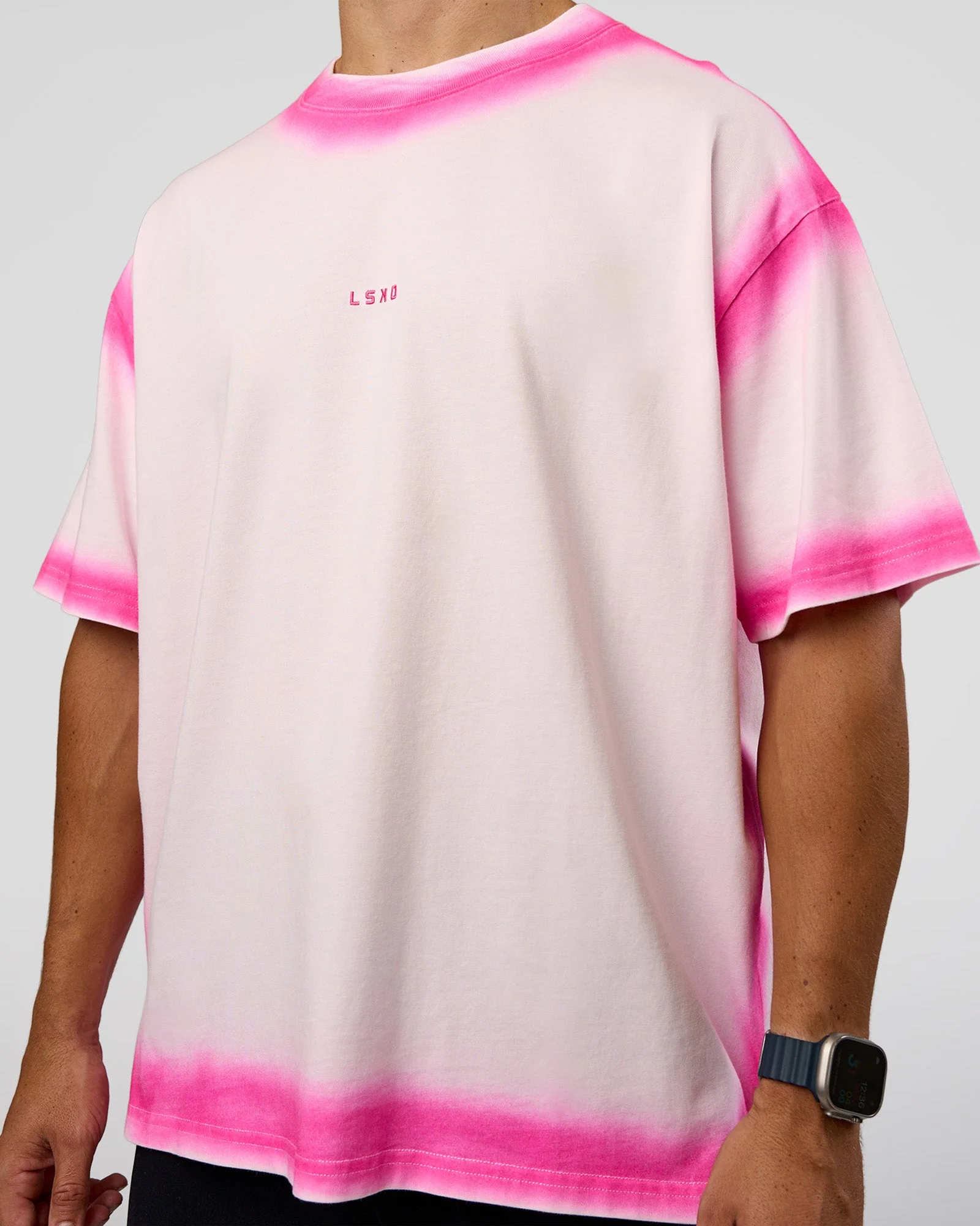 Urban Blur Heavyweight Unisex Oversized Tee - Off White-Ultra Pink - Image 7