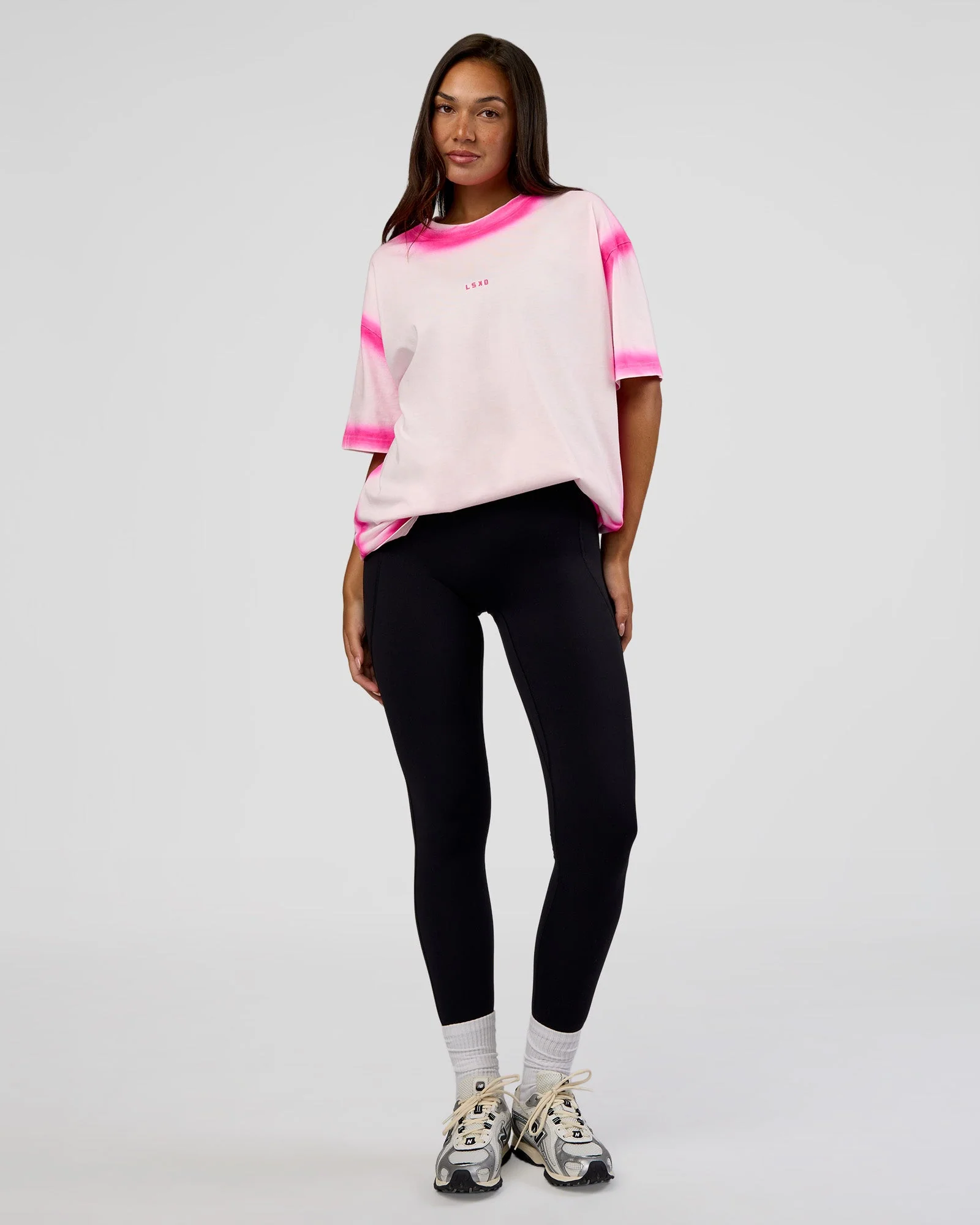 Urban Blur Heavyweight Unisex Oversized Tee - Off White-Ultra Pink - Image 9