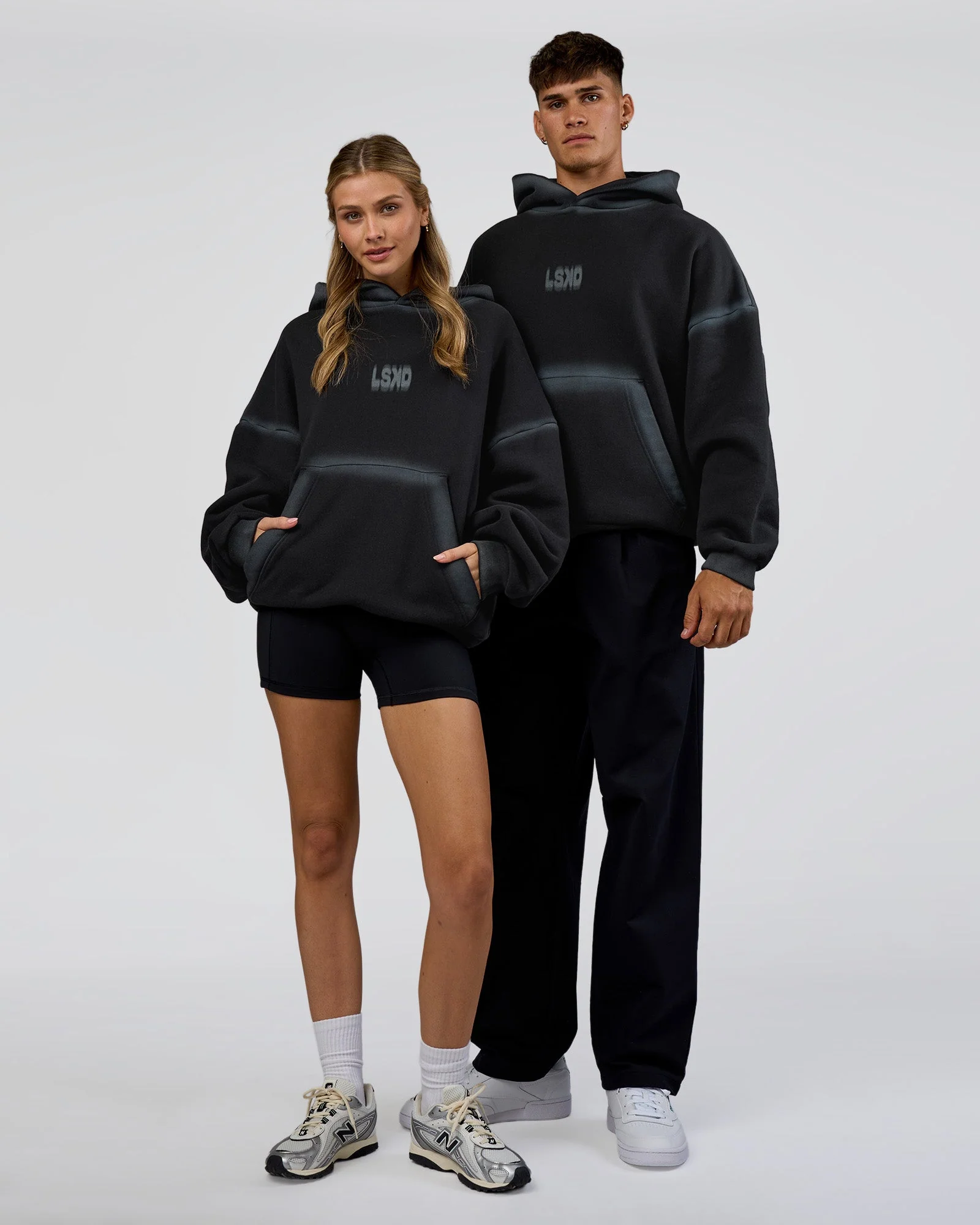 Urban Blur Unisex Oversized Hoodie - Black-Dark Storm
