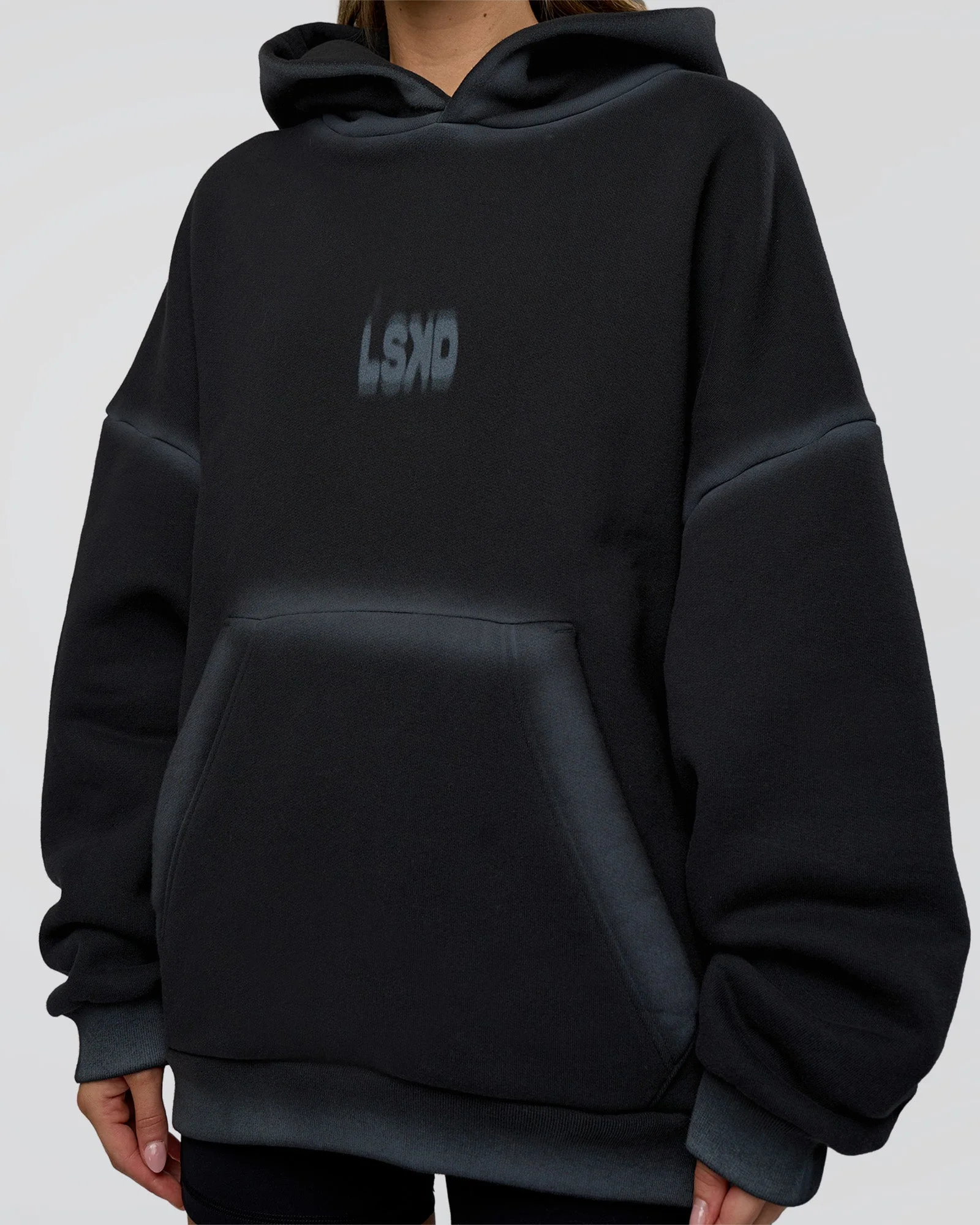 Urban Blur Unisex Oversized Hoodie - Black-Dark Storm - Image 12