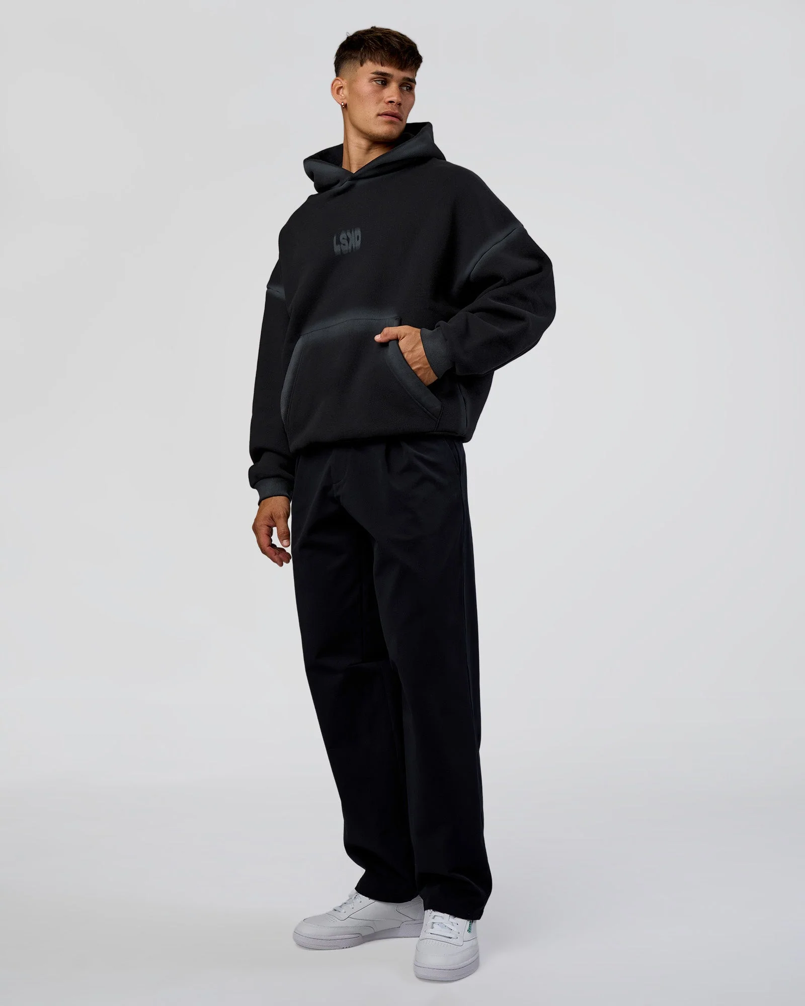 Urban Blur Unisex Oversized Hoodie - Black-Dark Storm - Image 3