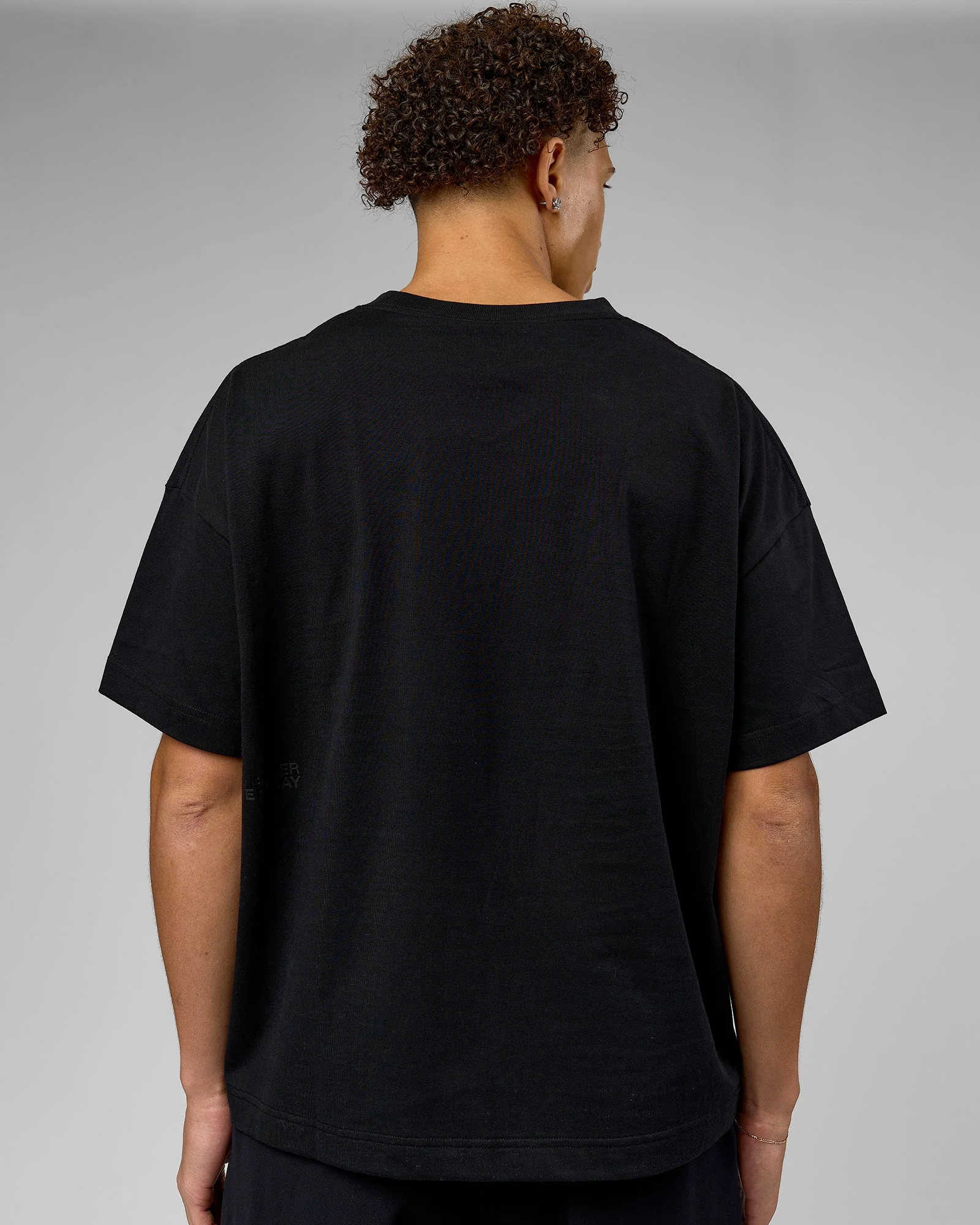 86 V-Neck Oversized Tee - Black-Black - Image 4