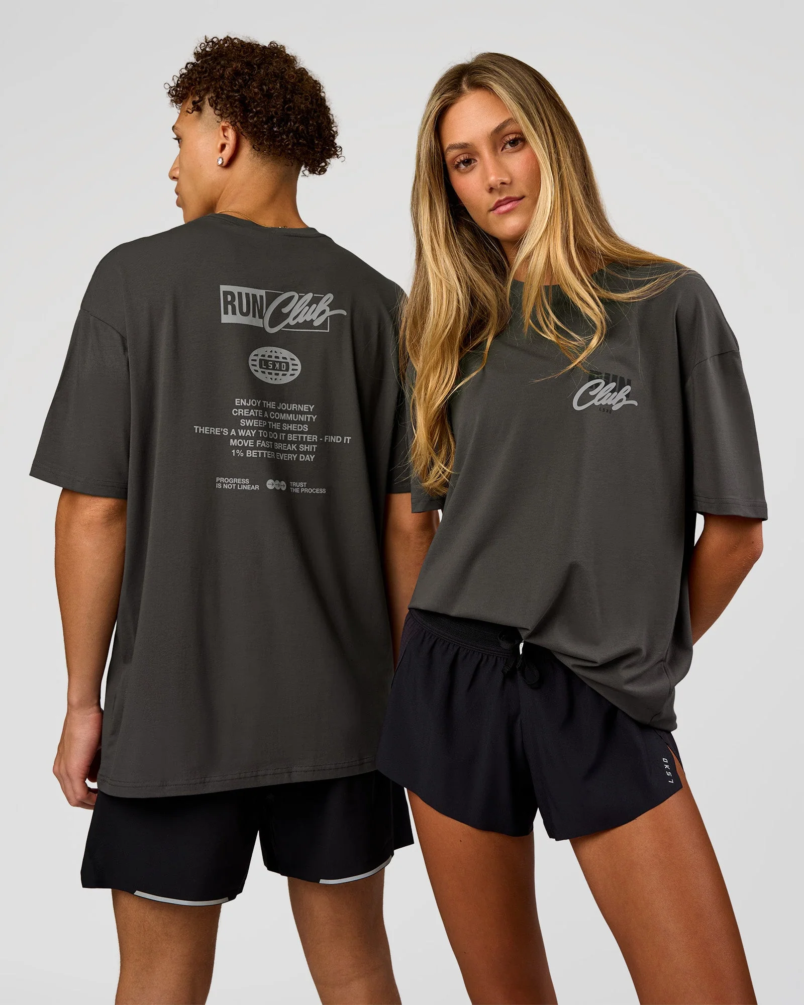 Values Run Club FLXCotton Tee - Dark Storm-Alloy