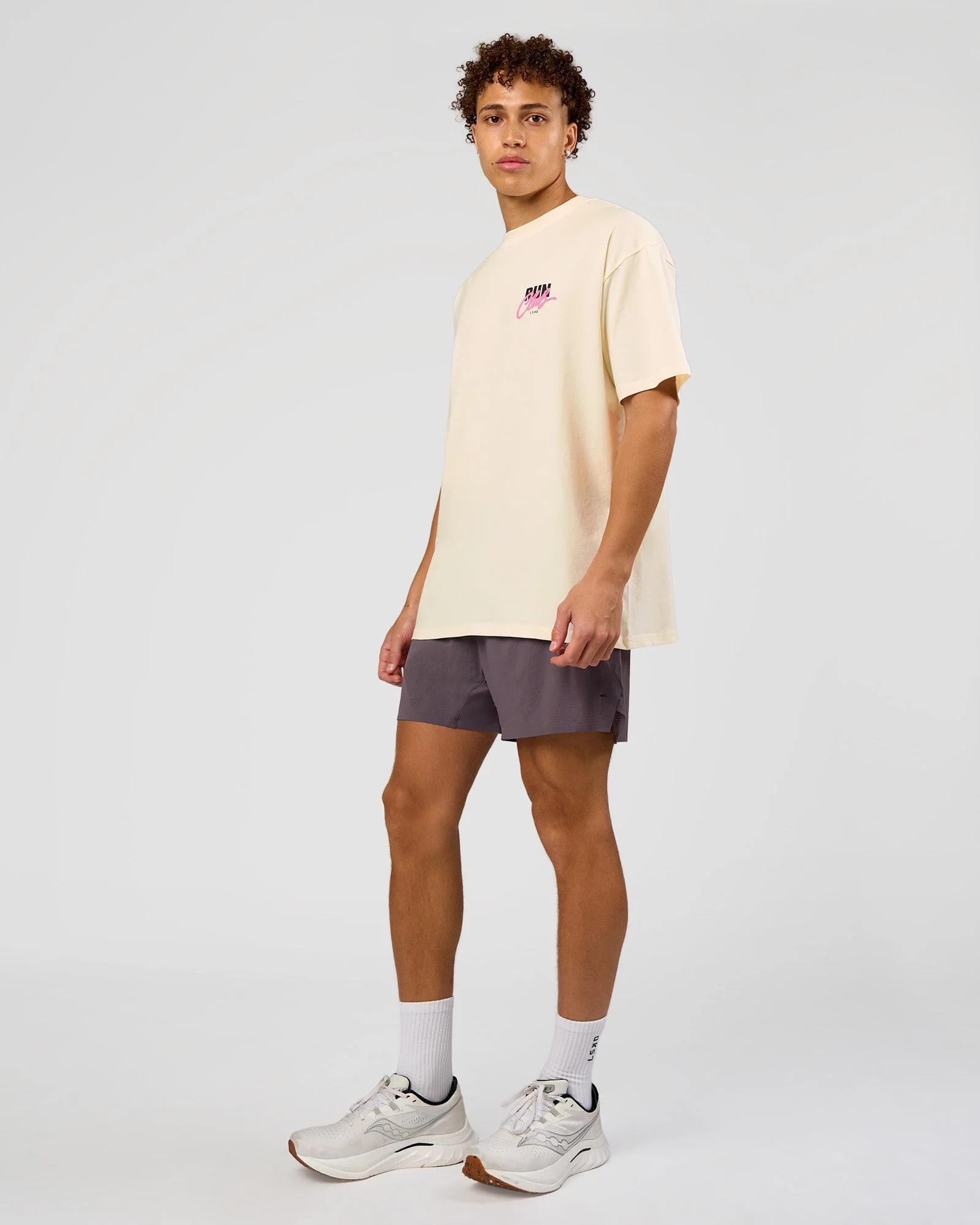 Values Run Club FLXCotton Tee - Off White-Candy Pink - Image 6