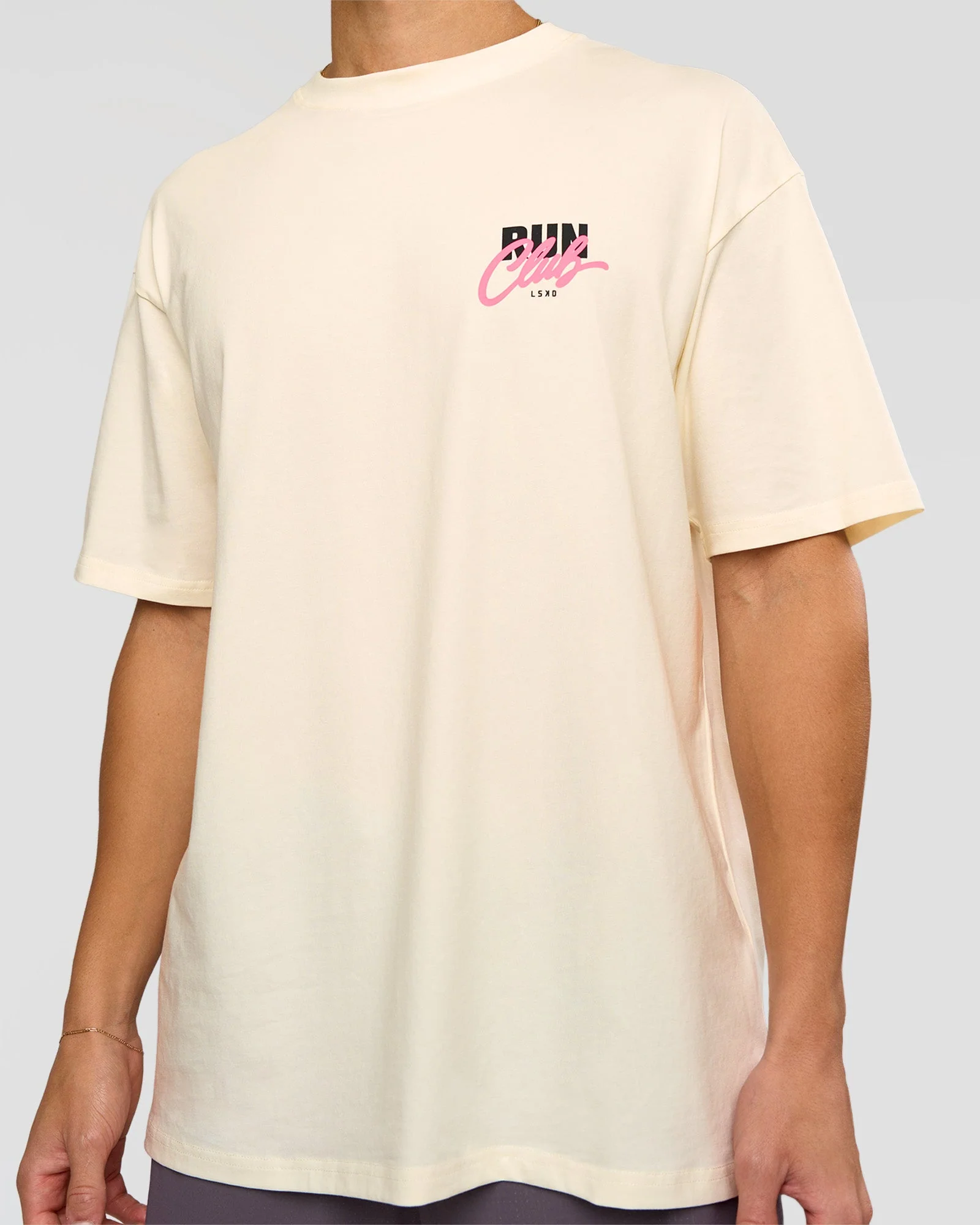 Values Run Club FLXCotton Tee - Off White-Candy Pink - Image 9