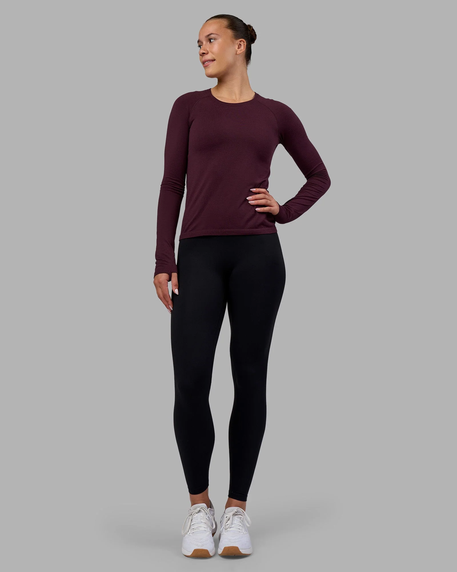 AeroFLX+ Seamless Long Sleeve Tee - Cherry Lacquer/Cherry Lacquer - Image 6