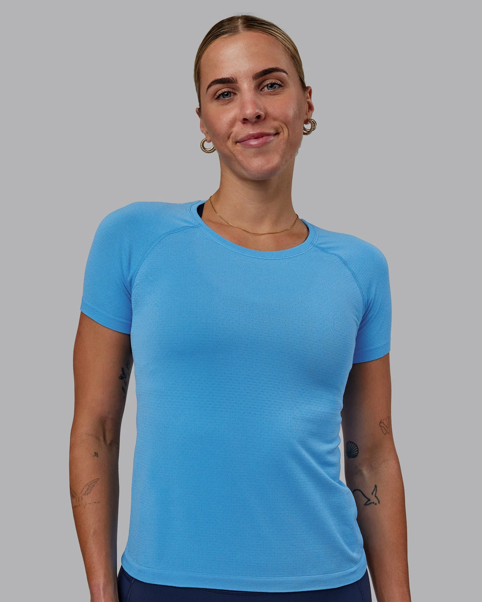 AeroFLX+ Seamless Tee - Azure Blue/Azure Blue - Image 2